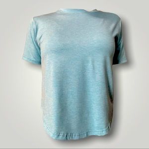 Womens blue gym crop top short sleeve shirt M